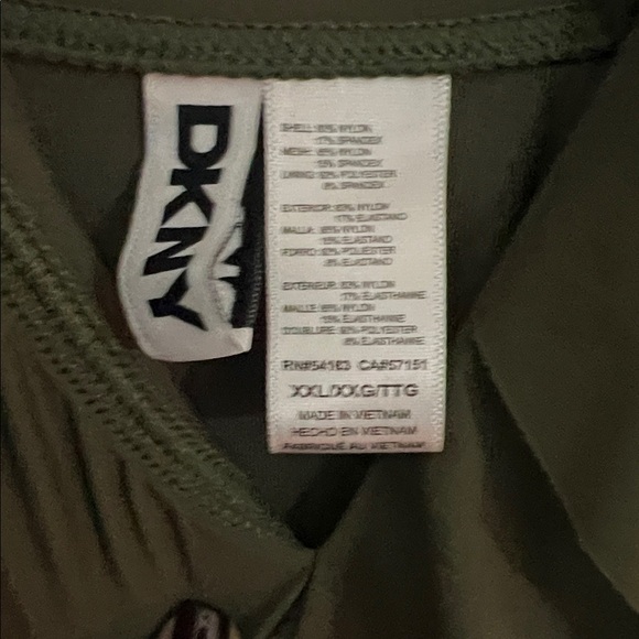 DKNY SET!! Elegant Olive Green Women's One Piece Swimsuit + Coverup Pants - Picture 2 of 9